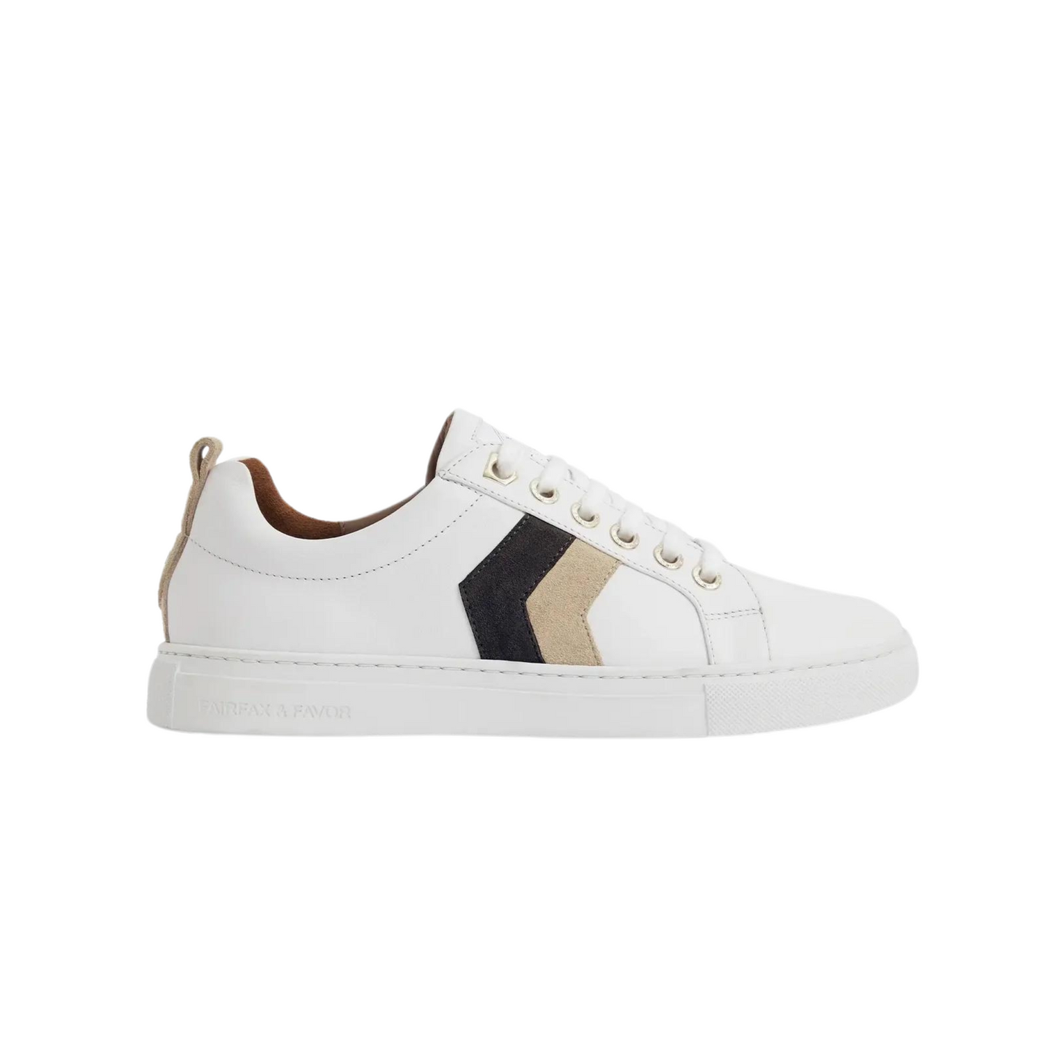 Alexandra Trainer Neutral Tri-Colour Leather