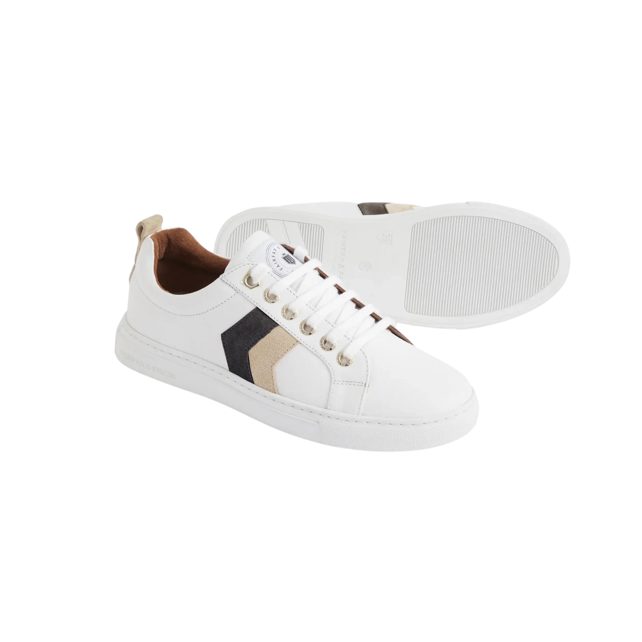 Alexandra Trainer Neutral Tri-Colour Leather