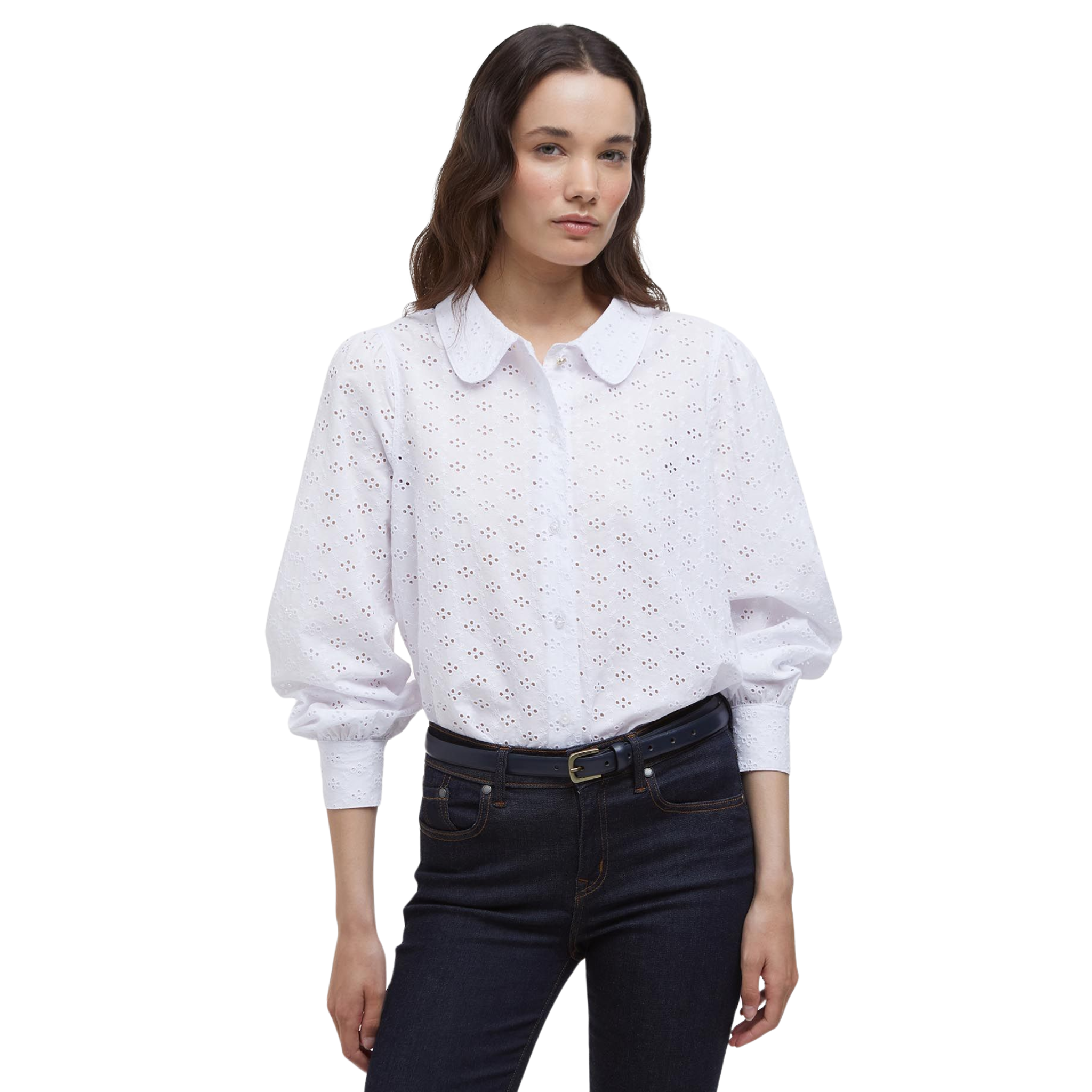 Arlo Broderie Shirt White