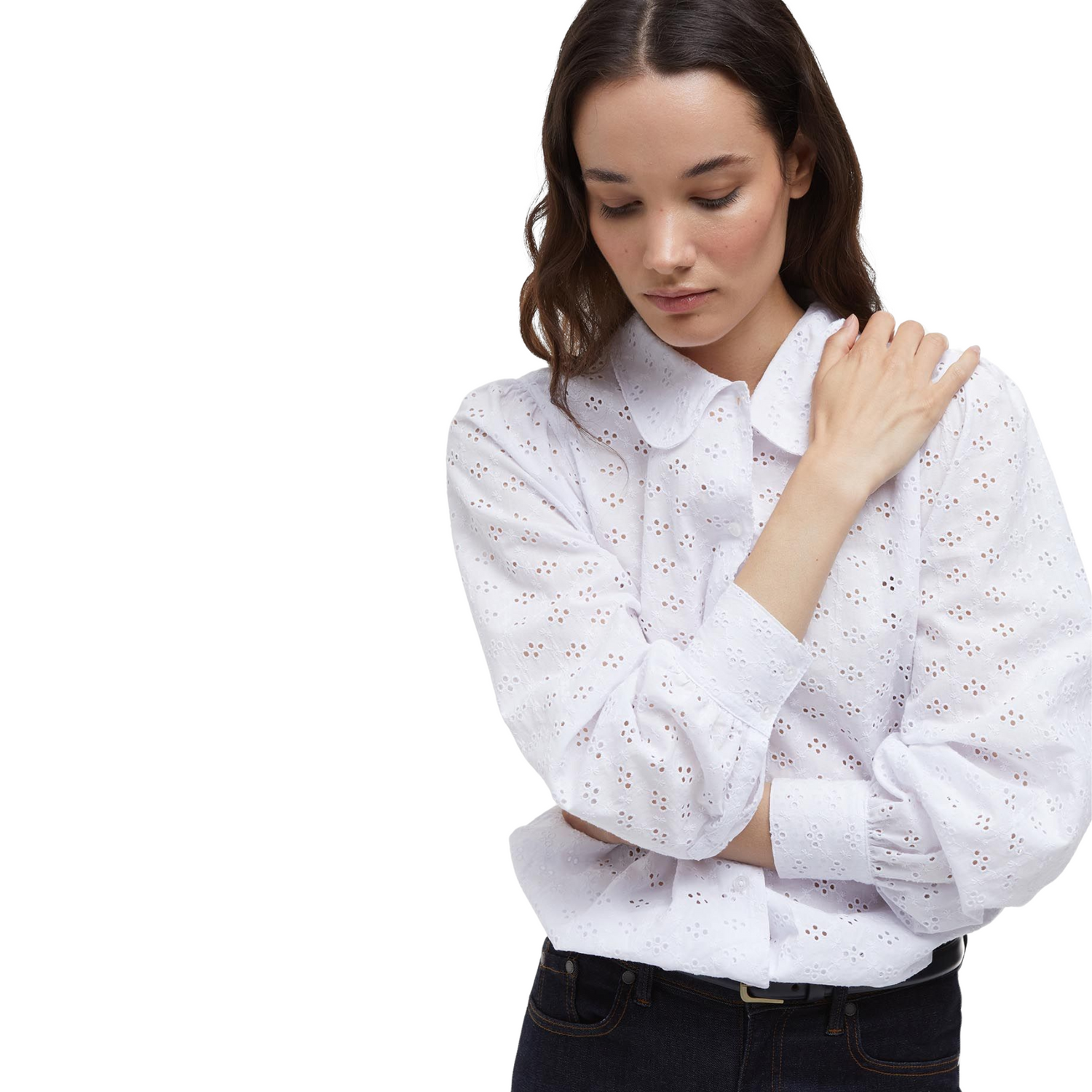 Arlo Broderie Shirt White