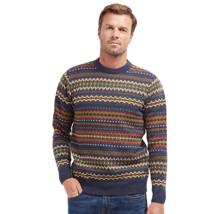 Case Fairisle Crew Neck Sweater Navy Marl