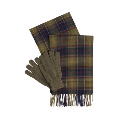 Barbour Classic Tartan Scarf &amp; Glove Gift Set