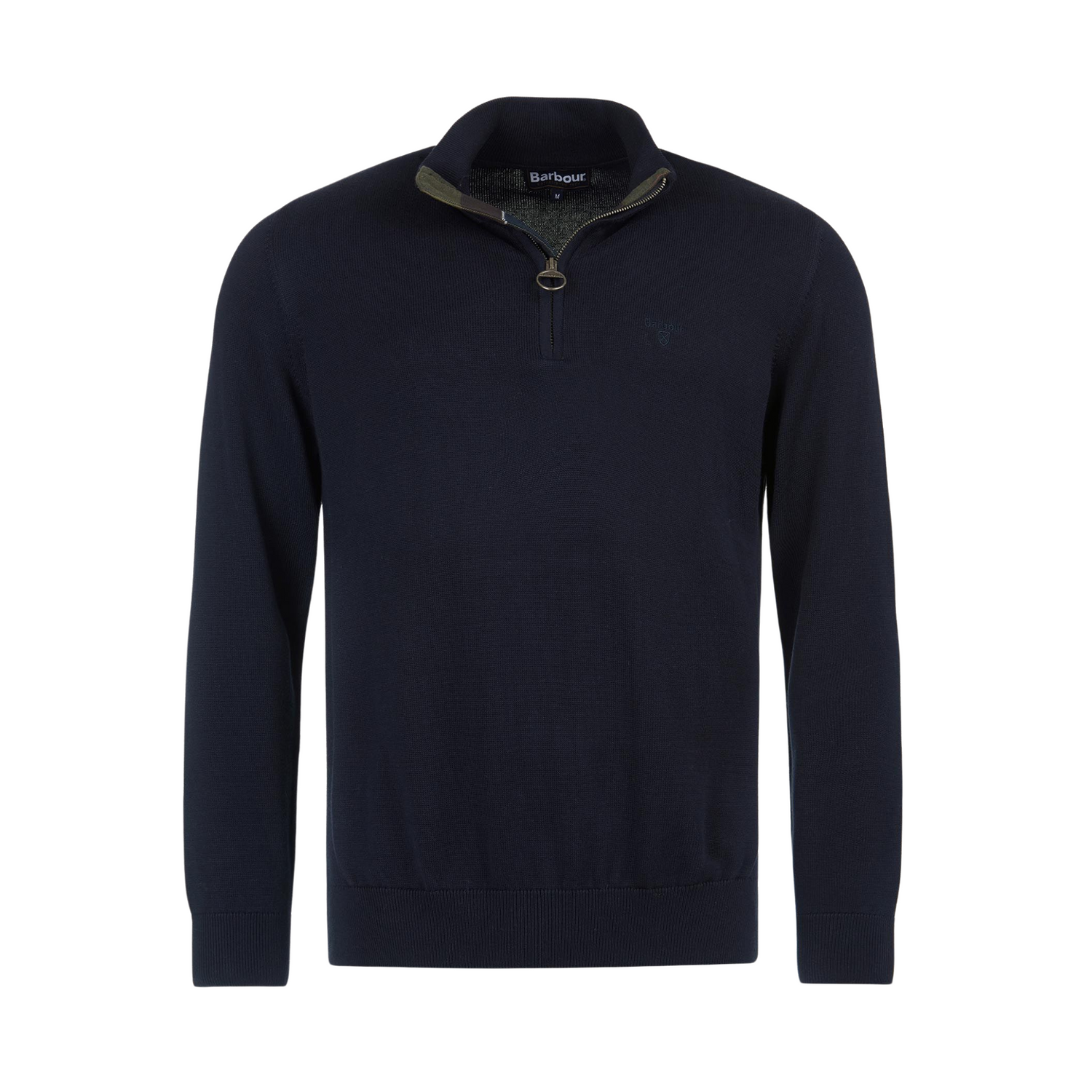 Cotton Half Zip Knitted Jumper Navy