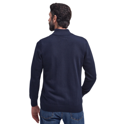 Cotton Half Zip Knitted Jumper Navy