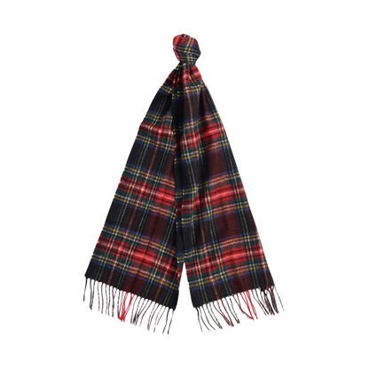 Barbour New Check Tartan Scarf Black Stewart