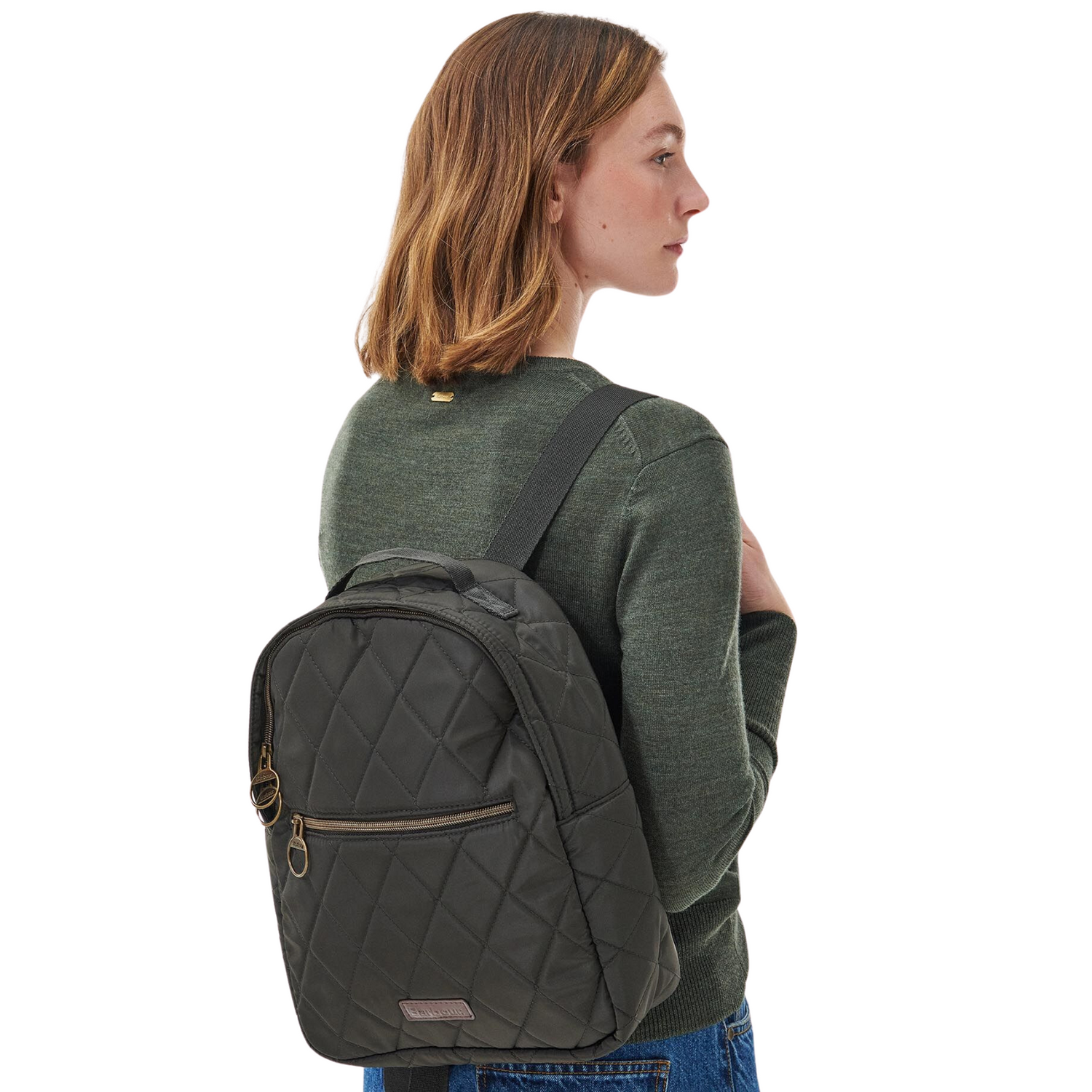 Quilted Backpack Olive Green