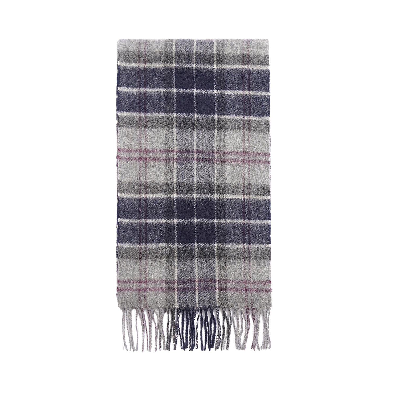 Barbour Wool Cashmere Black Slate Tartan Scarf