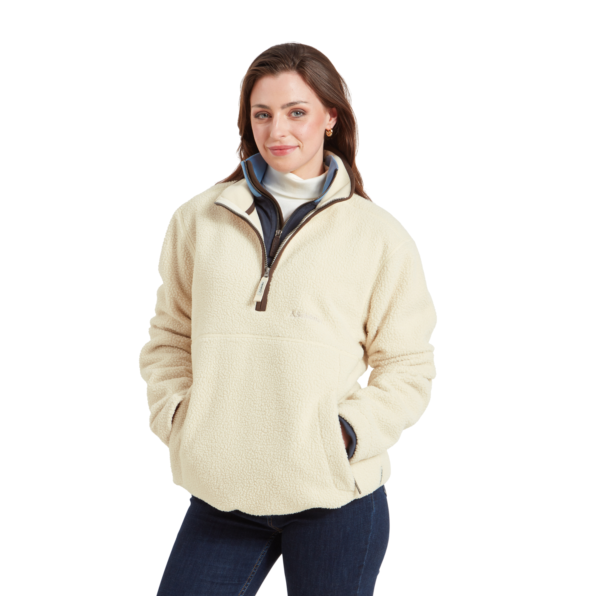 Berkeley Retro 1/4 Zip Fleece Ecru