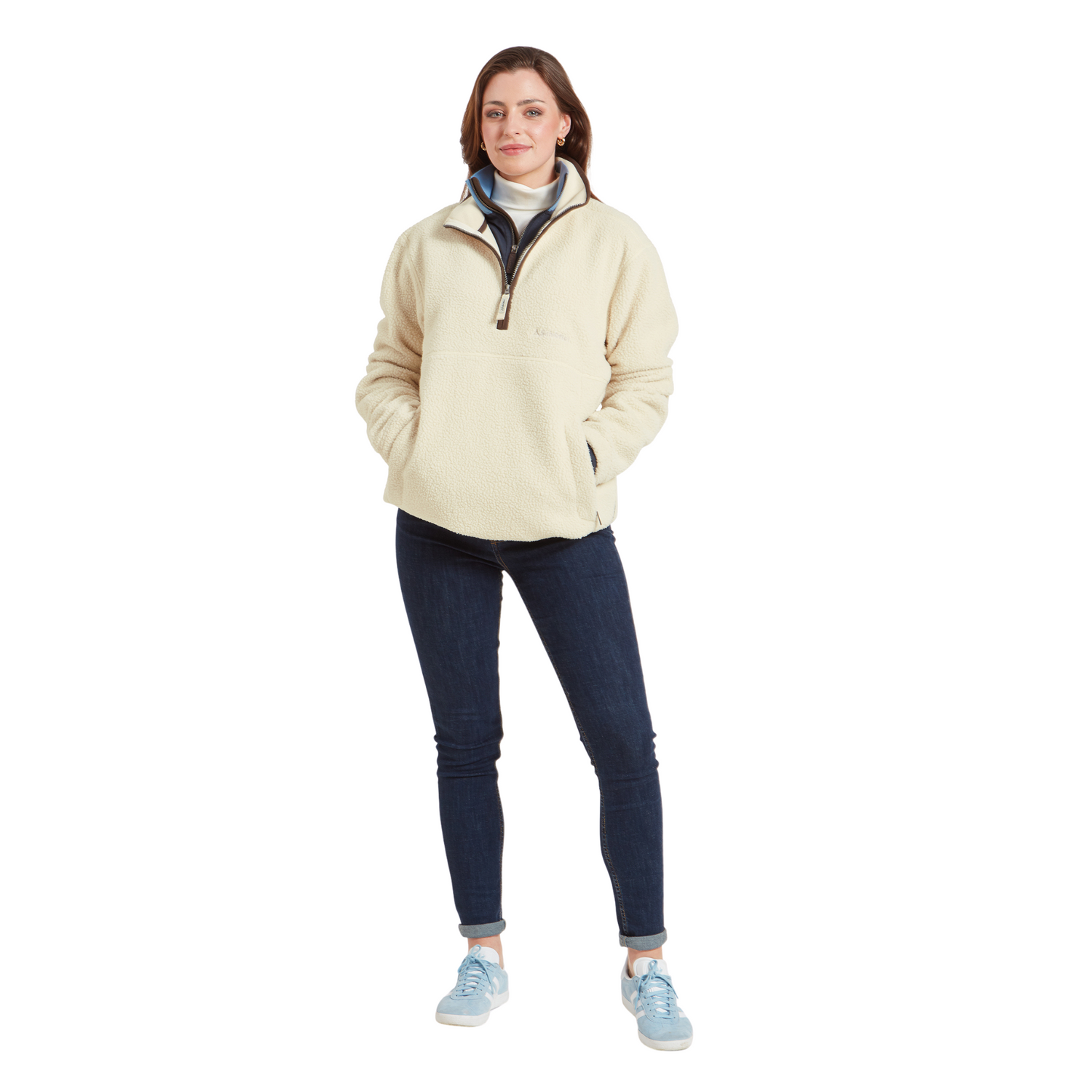 Berkeley Retro 1/4 Zip Fleece Ecru