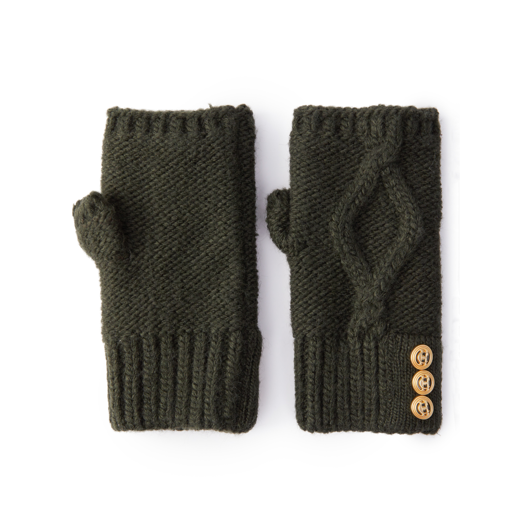 Cortina Fingerless Gloves Fern Green