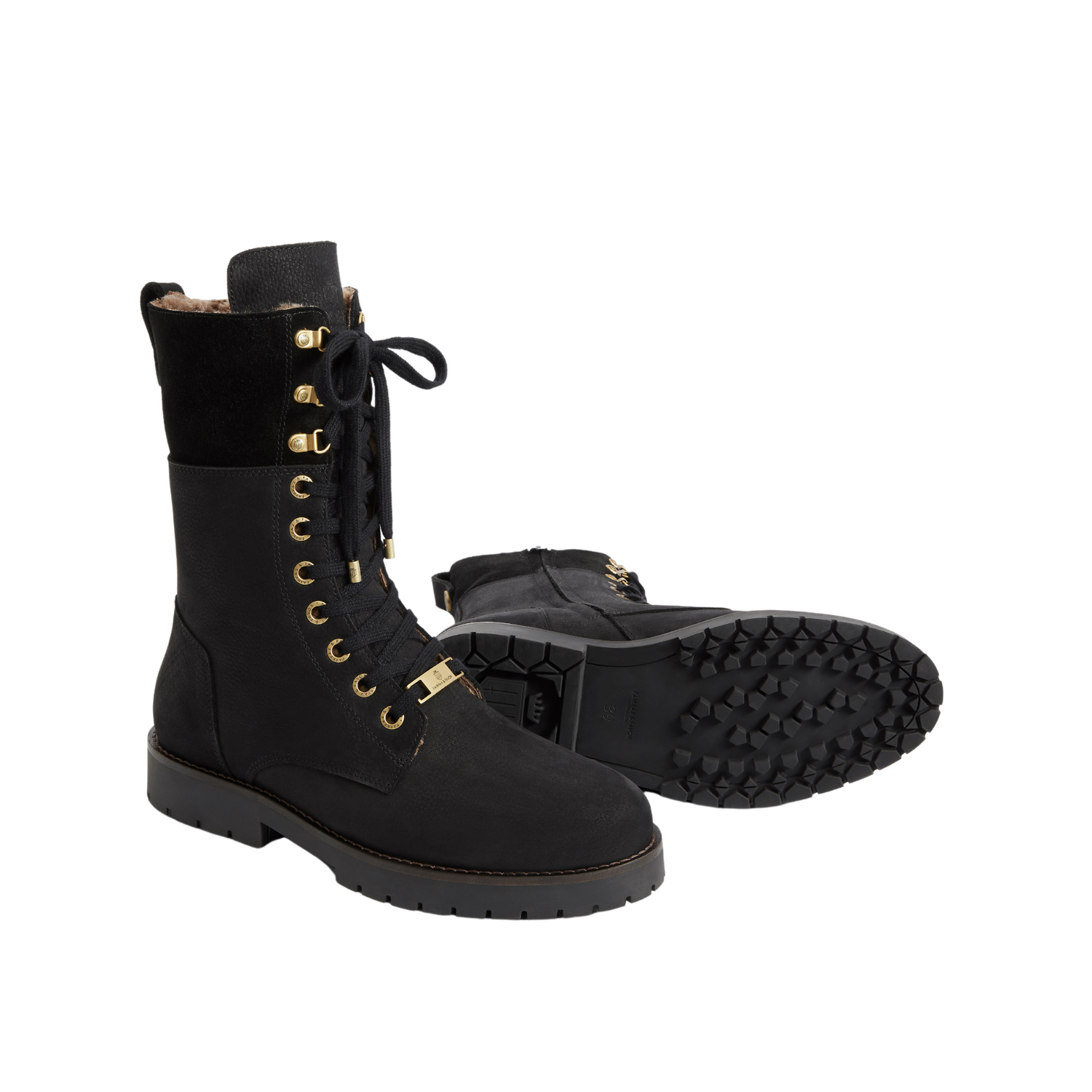 Anglesey Shearling Lined Boot Black Nubuck