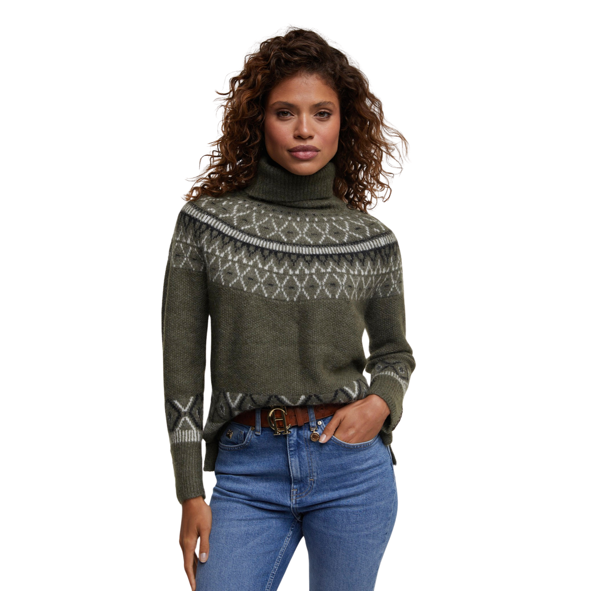 Fairisle Knit Khaki