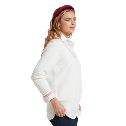 Hambledon Jumper Soft White/ Blush