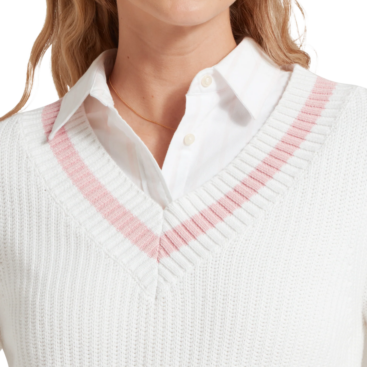 Hambledon Jumper Soft White/ Blush