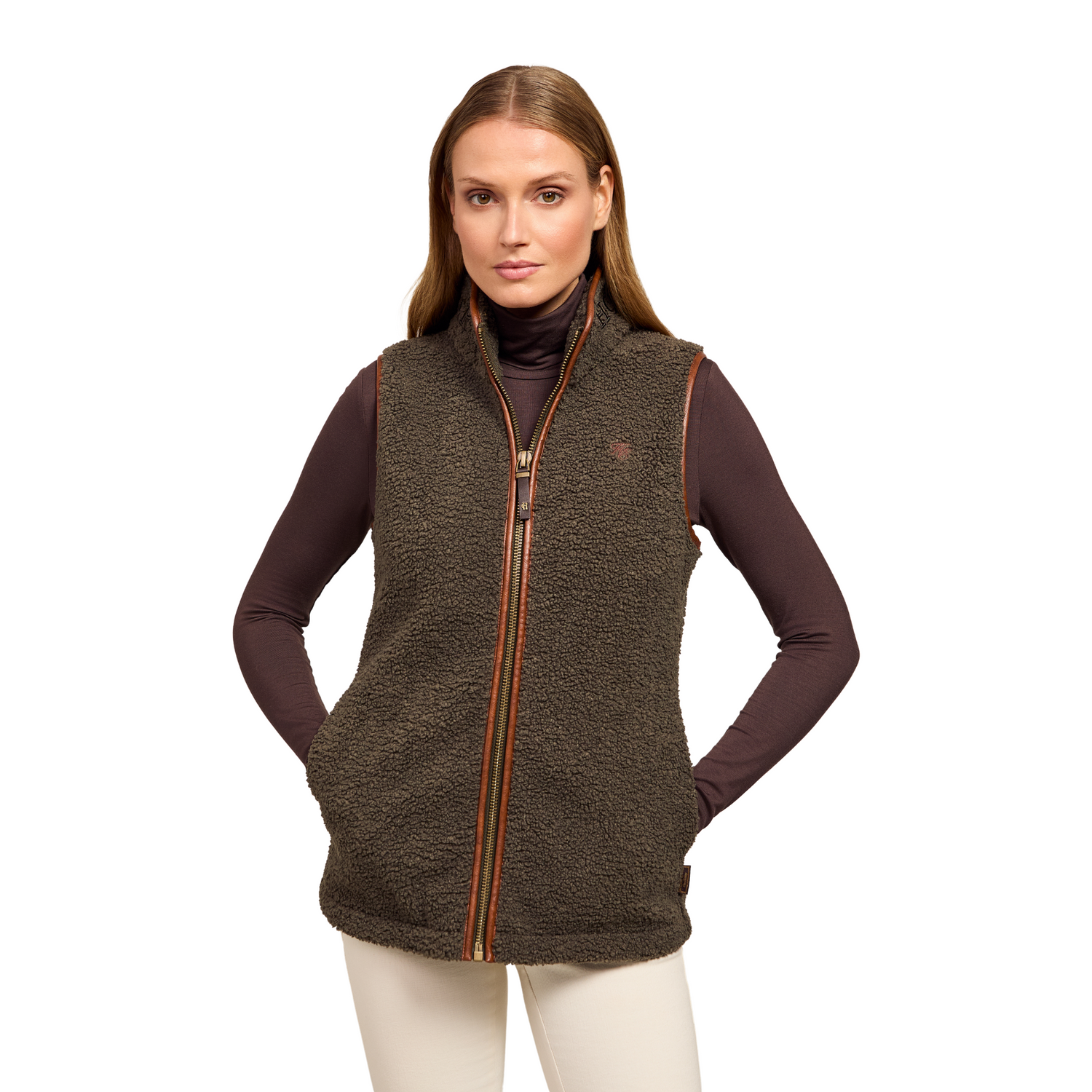 Country Fleece Gilet Khaki Borg