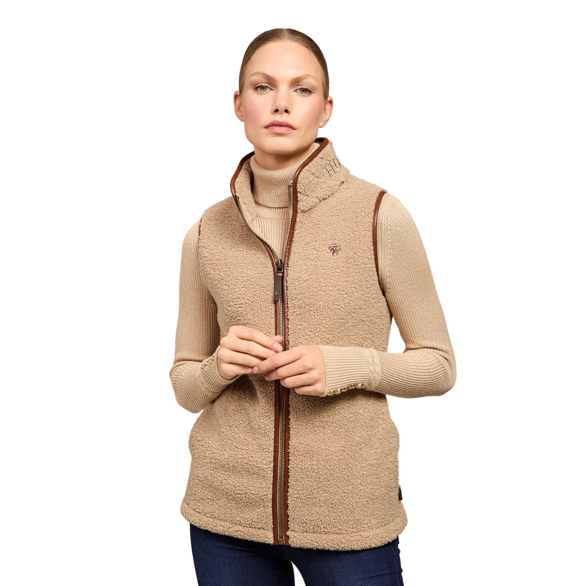 Country Fleece Gilet Natural Borg