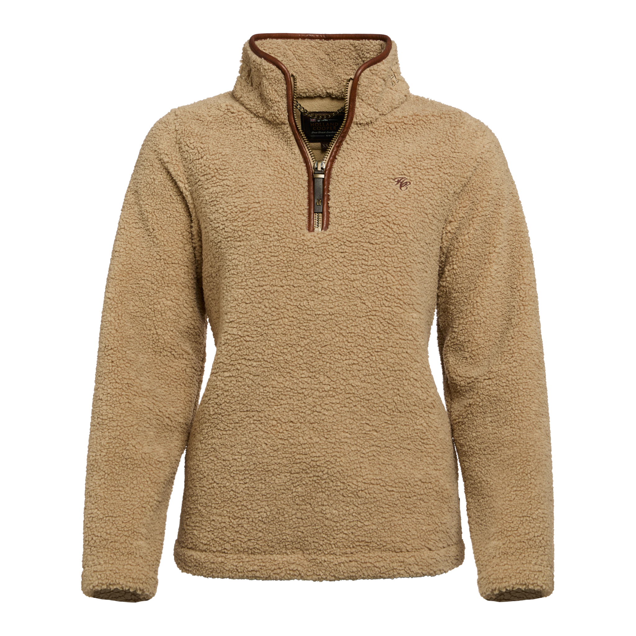 Country Fleece Half Zip Natural Borg