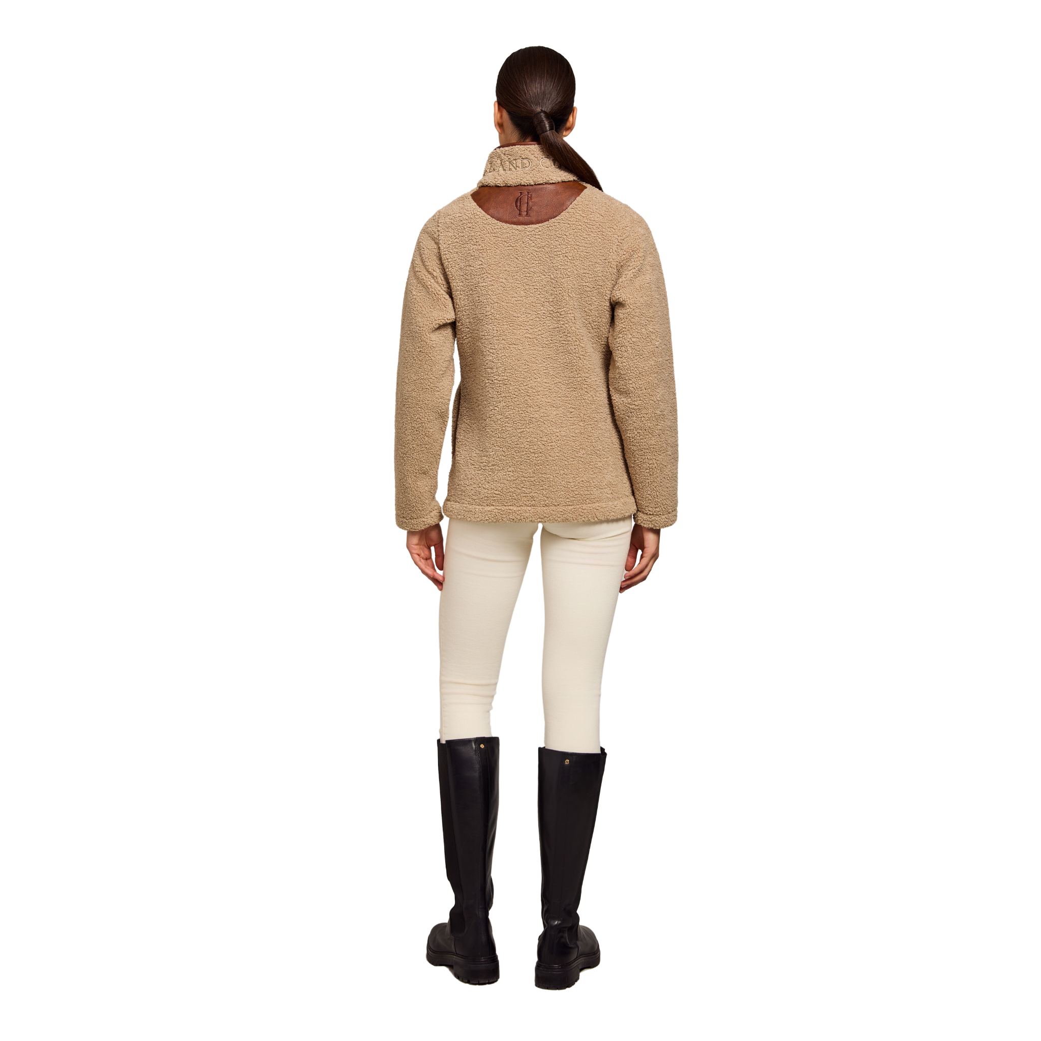 Country Fleece Half Zip Natural Borg