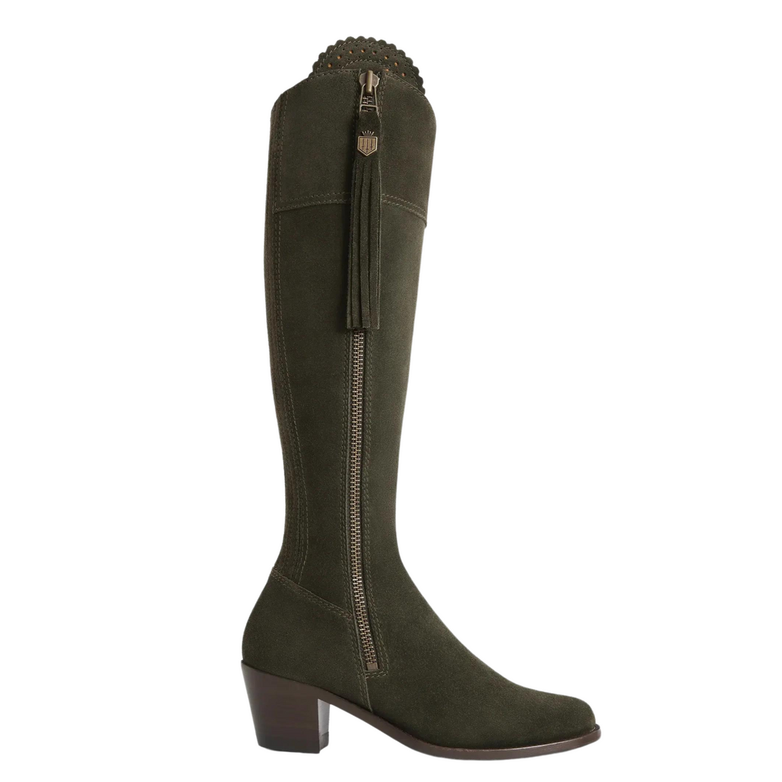 The Heeled Regina Regular Fit Moss Green Suede