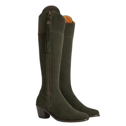 The Heeled Regina Regular Fit Moss Green Suede