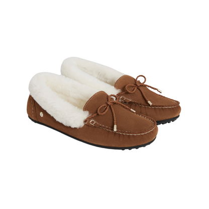 Henley Shearling Lined Slipper Tan Suede