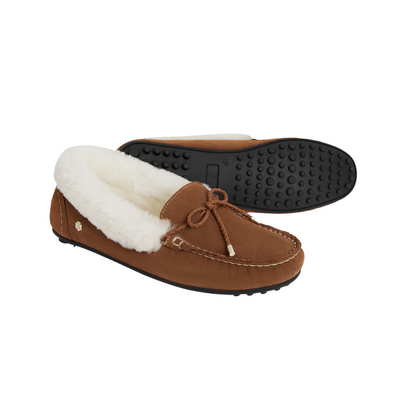 Henley Shearling Lined Slipper Tan Suede