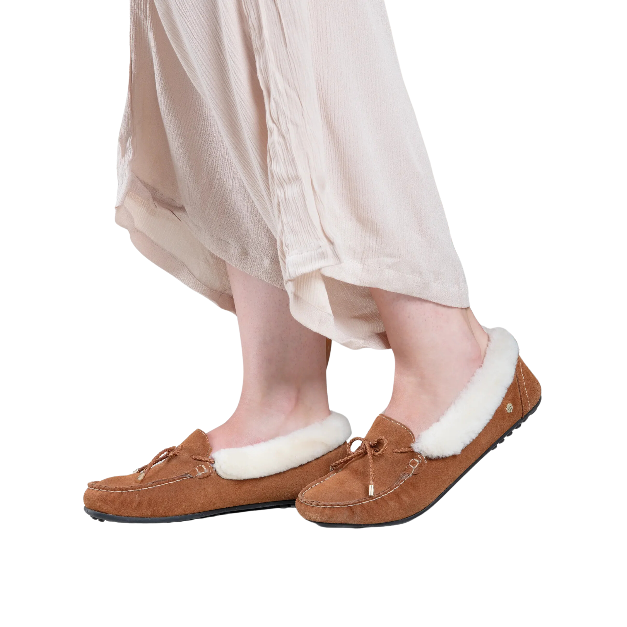 Henley Shearling Lined Slipper Tan Suede