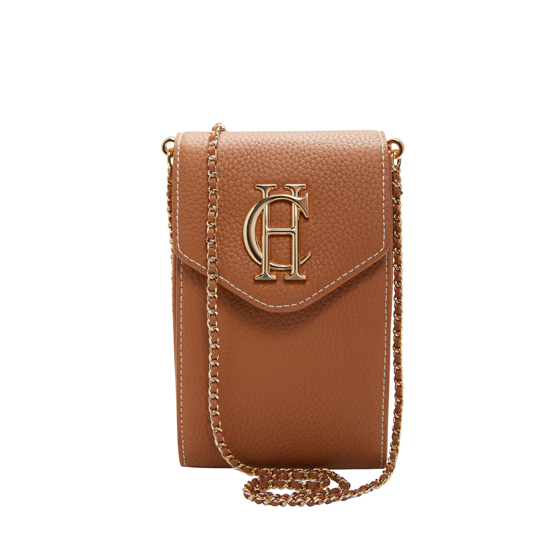 Knightsbridge Phone Pouch Tan Gold