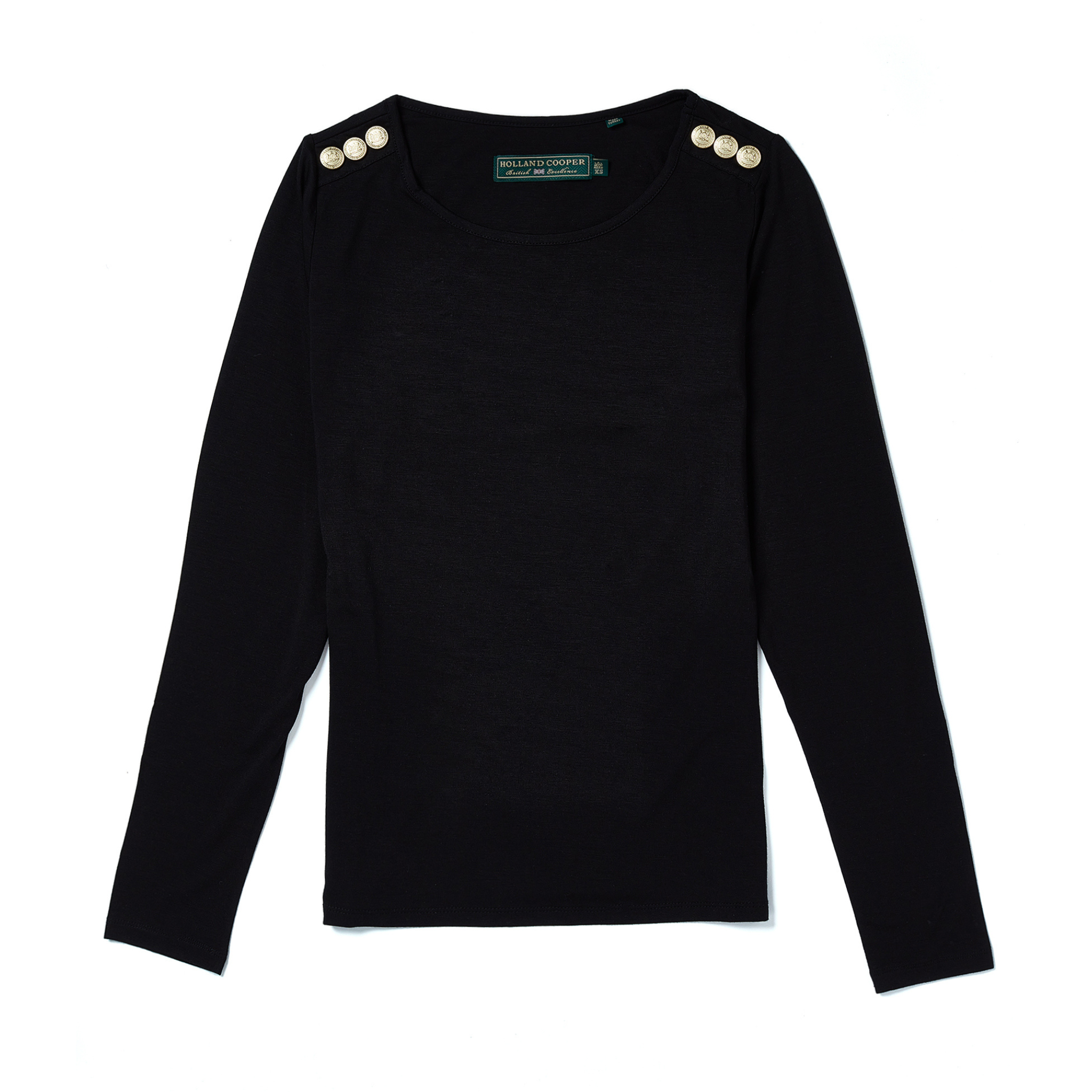 Long Sleeve Crew Neck Tee Black