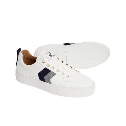 Alexandra Platform Trainer White Navy/Denim