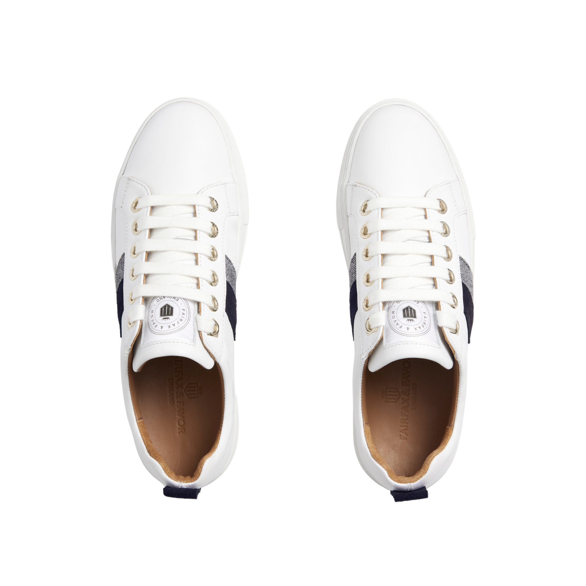 Alexandra Platform Trainer White Navy/Denim