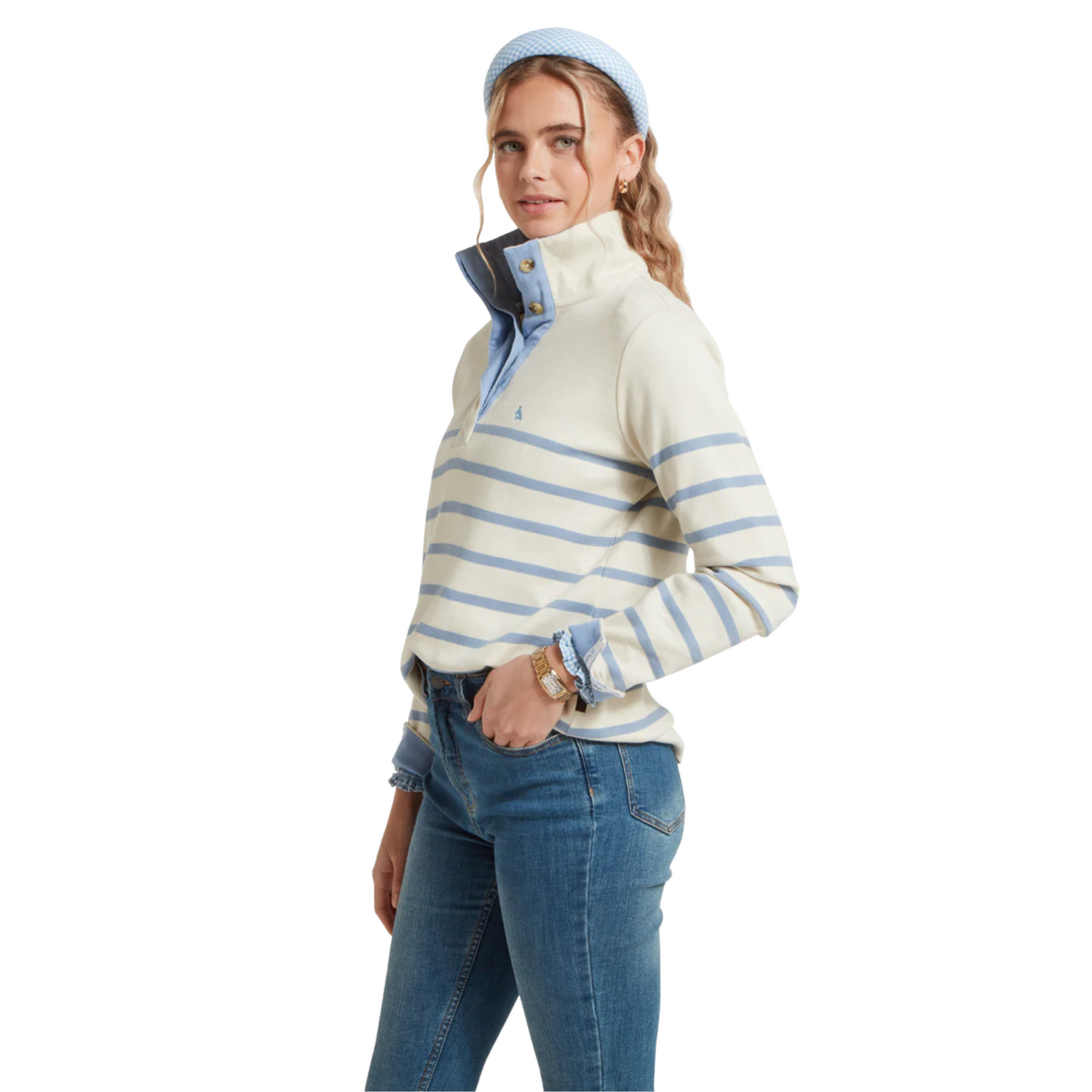 Sandown Sweatshirt Pale Stone Stripe