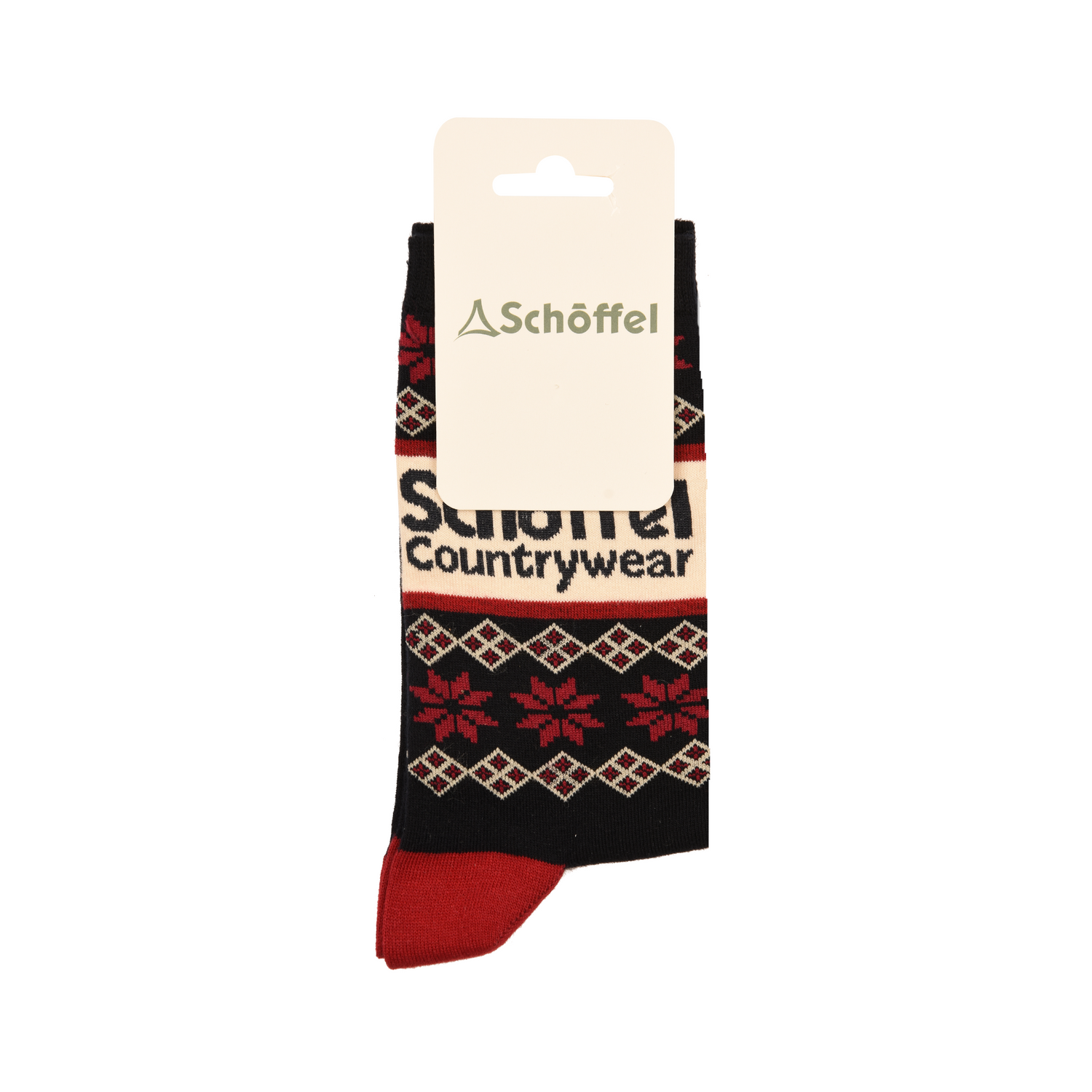 Schoffel Cotton Socks Navy Fairisle 7-11