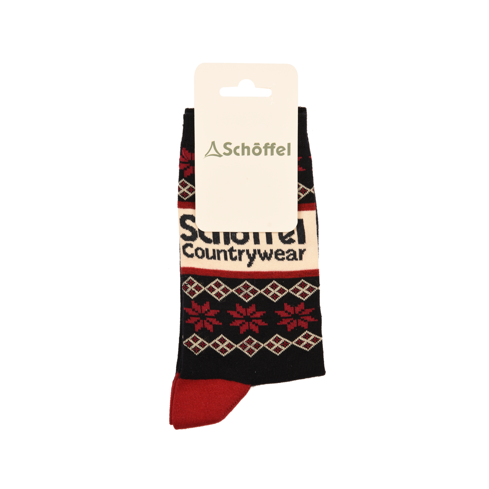 Schoffel Cotton Socks Navy Fairisle 4-7