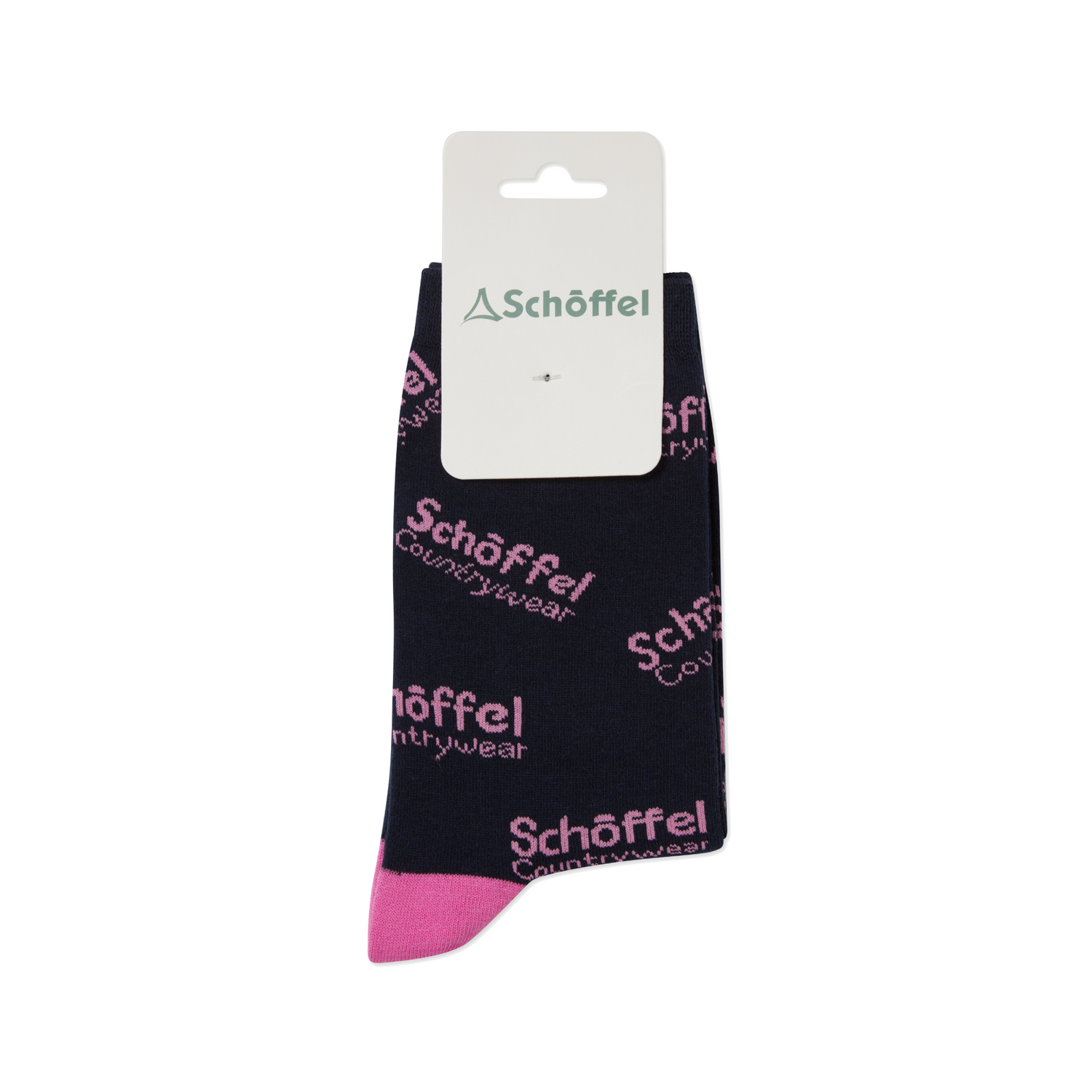 Schoffel Cotton Socks Pink Countrywear Logo 4-7