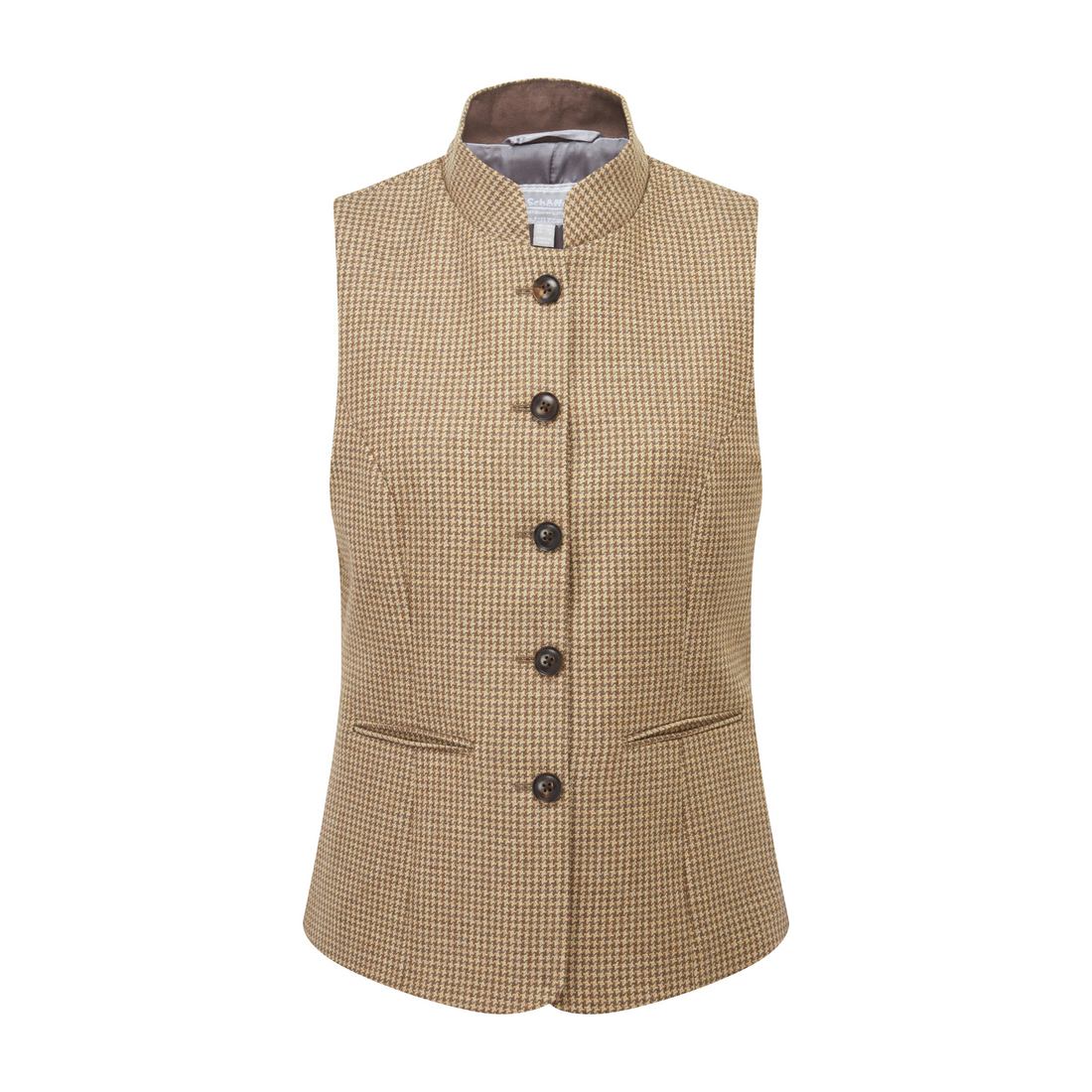 Millport Tweed Nehru Waistcoat Houndstooth