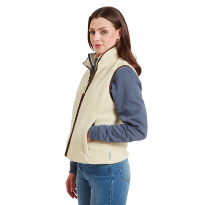 Lyndon Retro Fleece Gilet Ecru