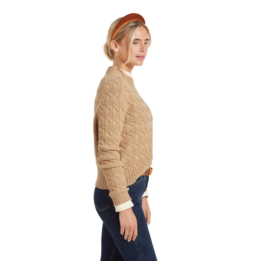 Sandsend Cable Jumper Warm Sand