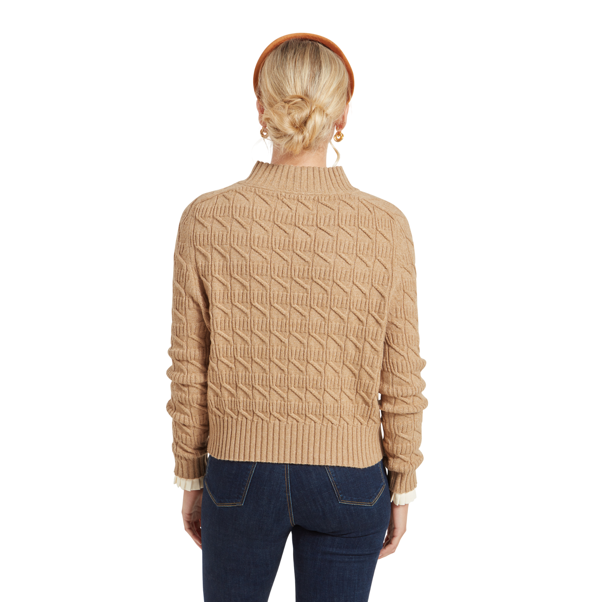 Sandsend Cable Jumper Warm Sand