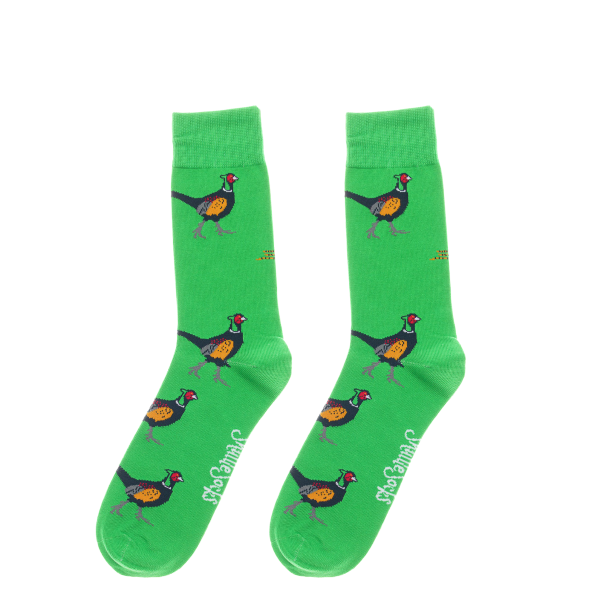 Standing Pheasant Socks Green