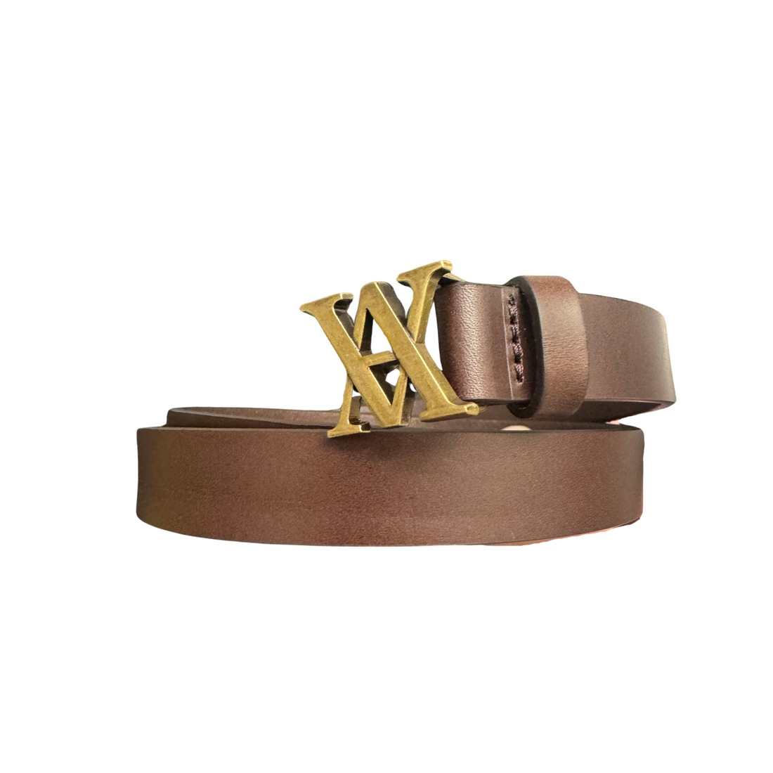 VA Slim Leather Belt Chocolate